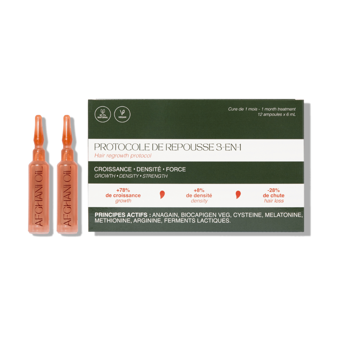 Afghani Oil Hair Density Protocol – 12 Ampoules × 6 ml